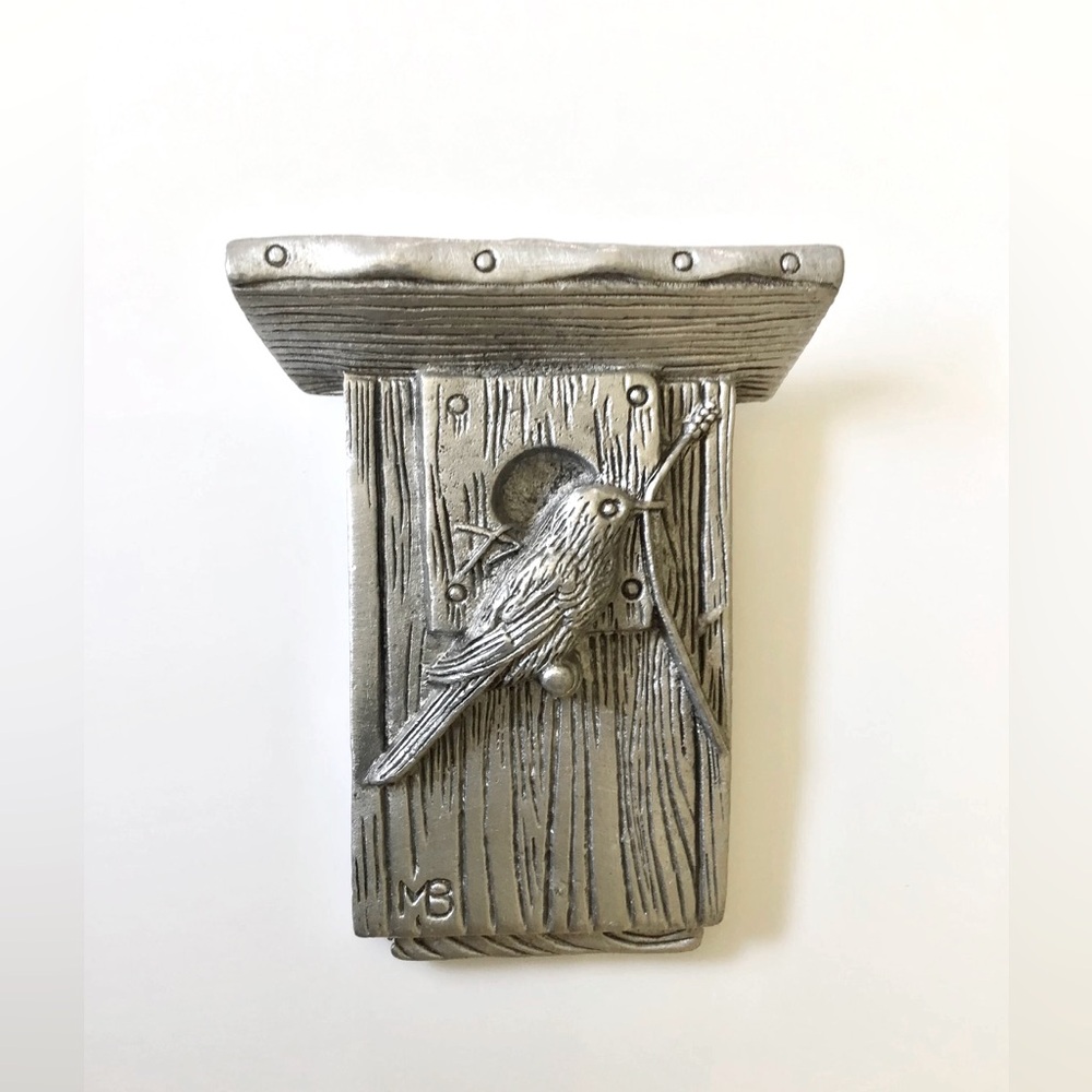 Vintage 90s Marjolein Bastin pewter bird pendant